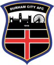 Bishop auckland fc crest featuring historic landmarks and team emblem for Durham City AFC fans.