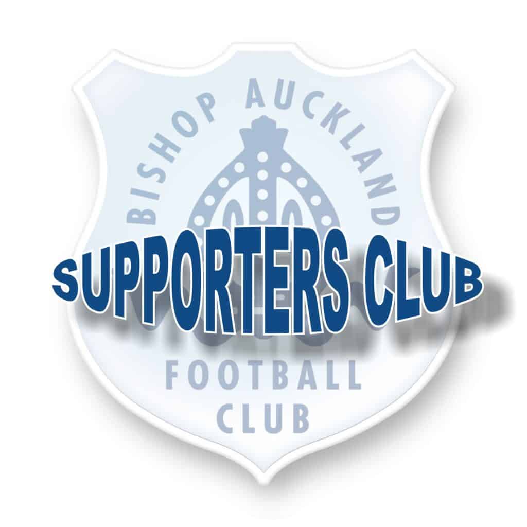 Bishop Auckland FC supporters club logo with shield design and team branding.