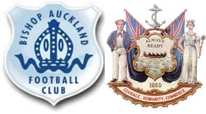 Bishop Auckland FC team picture showcasing players in the historic football club's kit at Bishop Auckland Football Club stadium.