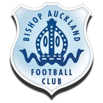 Bishop Auckland FC logo featuring a crown and football emblem, representing the historic football club in County Durham, England.