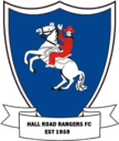 Bishop Auckland FC logo featuring a shield with a mounted knight holding a sword, representing historic football heritage and local community pride in County Durham, England.