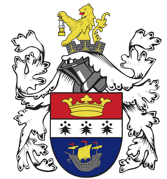 Bishop Auckland FC crest, iconic football club emblem, showcasing traditional colours and design, representing the historic football team from Bishop Auckland, England.