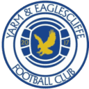 Official Bishop Auckland FC logo featuring a golden eagle in the centre, surrounded by the club name and founding year 2017, representing the historic football club.
